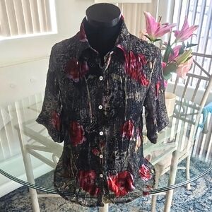 Floral Button-Up Blouse